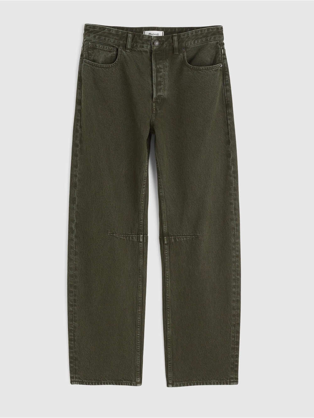 NWT Madewell women's Darted Barrel Leg Jean sz 31 mossy umber rigid (C)